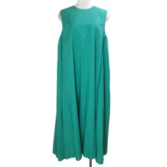 ボールジー BALLSEY トゥモローランド 19SS コットンタイプライター ノースリーブAラインワンピース 11069206342 バックリボン 34 7号 緑 グリーン /X