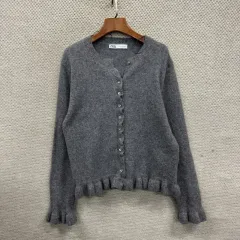 ザラ ZARA カジュアル フリル ウール ニット カーディガン XL A05299