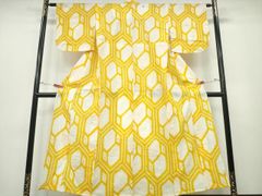 有松絞り 浴衣 単品 麻の葉柄 黄色 クリーニング済み - メルカリ