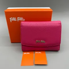 新品未使用　フォリフォリ　二つ折り財布　ウォレット　レザー　ピンクのサムネイル