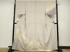 新品 正絹 夏 紗 訪問着 染絣 松葉 松葉尽くし 萩 未仕立て品 2373 