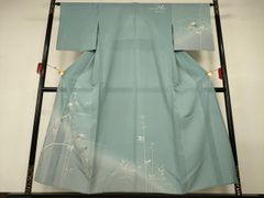 訪問着 袷のきもの 可憐な洋花模様 【藤舟】作者落款入り 正絹 12435 