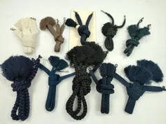 平和屋着物▼男性　和装小物　羽織紐まとめて10点　黒　枯茶色　紺　平組　丸組　夏物あり　未使用あり　逸品　CABC0905ju