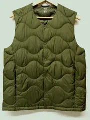 UNIQLO （ユニクロ）ウルトラライトダウンベスト 2021年モデル/311-443329/カーキ/WOMEN'SL:ma0004