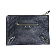 バレンシアガ BALENCIAGA ザ・ジャイアント　シティクラッチバッグ 370994 ブラック レザー ユニセックス クラッチバッグ