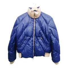 ROGER EGGER ロジャーエーガー リバーシブルダウンジャケット ブルゾン サイズ42 S〜M相当 青 ベージュ スイス製 ユーロアウター あったか 古着