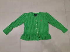 ラルフローレン キッズ ケーブル カーディガン グリーン 3T