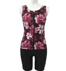 ラシエロ（LACIELO）レディース　セパレート水着　ワイン　フィットネス　前ファスナー　LAS2309