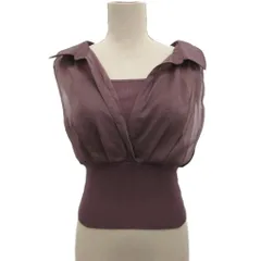 スナイデル SNIDEL 美品 ドッキングニットトップス カットソー シアー 紫系 F 約M