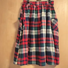 Rydia　ワールドワイドラブ　Mサイズ　赤系チェック　ネル生地　コットン100%　ミモレ丈スカート