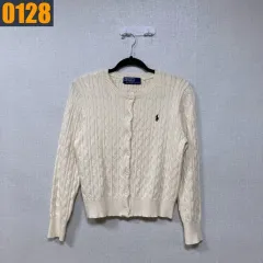 POLO ポロ ラルフローレン アイボリー ケーブル編み カーディガン