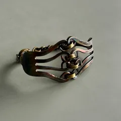 フォークバングル　フォークブレスレット　エイジング加工　vintage 加工　アンティーク調　スプーンリング　バターナイフ　バングル　ブレスレット