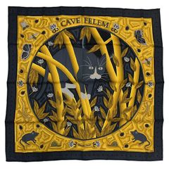 レア・美品】エルメス HERMES カレ90 猫に注意 CAVE FELEM - メルカリ