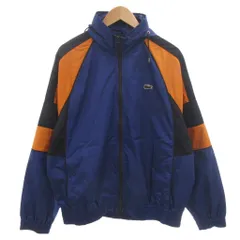 ラコステ ライブ Lacoste L!VE カラーブロッキングナイロントラックジャケット ウィンドブレーカー ブルゾン XL 青 ブルー オレンジ /FF ■ECT