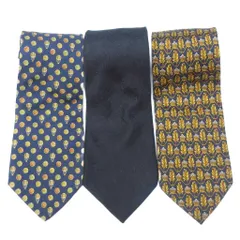 クリスチャンディオール Christian Dior MONSIEUR サルヴァトーレフェラガモ ランバン ネクタイ 3点セット まとめ ペイズリー柄 総柄 ☆AA★ 1124