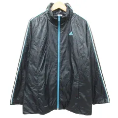 アディダス adidas 中綿 ナイロン トラック ジャケット スポーツ カジュアル L 紺 ネイビー ■GY09