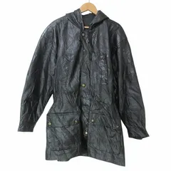 D.A.N.Y. Direct Action New York 中綿 レザー ジャケット フーディー ジップアップ ウエストマーク L 黒 ブラック ■GY09 X