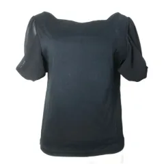 トッカ TOCCA カットソー 半袖 ペンタゴンネック 袖シフォン リボン M 黒 ブラック ■YHS6 /Xのサムネイル