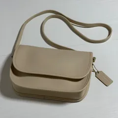 【激レア/美品】OLD COACH オールドコーチ ショルダーバッグ クロスボディバッグ 肩掛け 斜め掛け アイボリー グラブタンレザー USA製 MADE IN USA B432