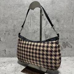 極美品　LeSportsac　レスポートサック　アクセサリーポーチ　ショルダーバッグ　肩がけ　千鳥格子　ナイロン　黒　ブラック