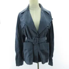 ヴィンス VINCE 美品 近年 リネン ジャケット ベルテッド コート 青 ブルー 約M ■YHS5のサムネイル