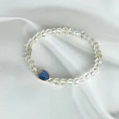 〈訳あり〉タンザナイト＆レモンクォーツのゴムブレスレット