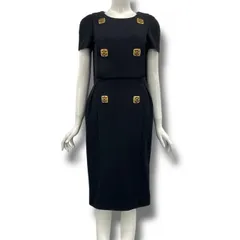 レア 極美品 CHANEL シャネル ワンピース グリポワ 宝石装飾 ウール サイズ40 ブラック