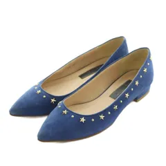 ダイアナ DIANA パンプス ポインテッドトゥ スエード スタッズ 23.0cm 青 /MI