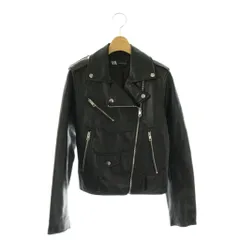 ザラ ZARA ライダースジャケット フェイクレザー S ブラック /HK ■OS