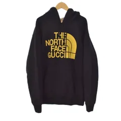 グッチ GUCCI ザノースフェイス THE NORTHFACE 21SS フロントロゴ プリント パーカー フーディー S 黒 ブラック 651724 ☆AA★