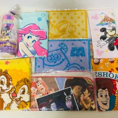 Disney(ディズニー) Pixar(ピクサー) ハンカチ 一番くじ ミッキーマウス ミニー トイストーリー アリエル チップアンドデール