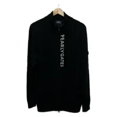 PEARLY GATES(パーリーゲイツ) ブルゾン サイズ6 メンズ美品  - 黒×白 長袖/ニット/カシミヤ/ジップアップ/春/秋