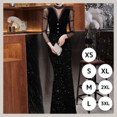 ウェディングドレス パーティードレス 結婚式 披露宴 演奏会 イブニングドレス シースルー袖 ベルベット キラキラ スパンコール Vネック