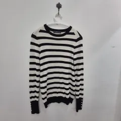 ZARA ストライプ ニット 長袖 ブラック/ホワイト