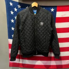アディダス キルティング ブルゾン ジャケット ブラック