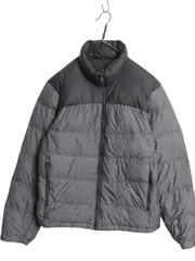 【お得なクーポン配布中!】 ノースフェイス ヌプシ ダウン ジャケット メンズ M / アウトドア ナイロン 700フィル ハイネック ブルゾン ジャンパー ツートン 濃灰 防寒