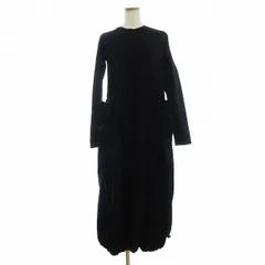 アンスリード UN3D. ワンピース 長袖 ロング フリル ドローコード ビッグポケット 52310302401-01 黒 ブラック 36