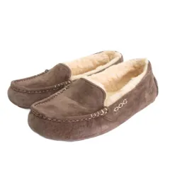 アグ UGG 美品 モカシン ローファー スエード F19819E 茶 ブラウン 24 靴