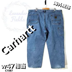 カーハートデニムワークペインターパンツC1087大きいサイズCarharttロゴw47アメリカ古着