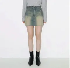 ヴィンテージウォッシュ デニムミニスカート