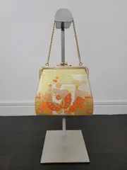 和装バッグ 和装小物 バッグ フォーマル 和装 ゴールド 着物 花柄 がま口 蝶