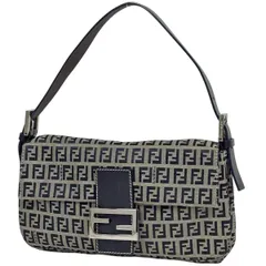 フェンディ FENDI ズッカ柄 マンマバゲット ハンドバッグ ワンショルダー 肩掛け ショルダーバッグ キャンバス ネイビー 26424 レディース 【中古】