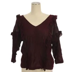 グレースコンチネンタル GRACE CONTINENTAL ベロア フリル カットソー 長袖 ボルドー 36 ■TC