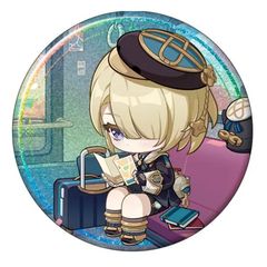 フレミネ 原神 缶バッジ たびごころの赴くままに ちびキャラ 公式正規