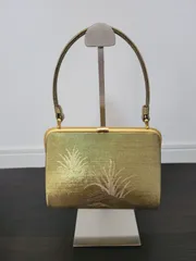 和装小物 和装バッグ フォーマル ゴールド 金色 ハンドバッグ 花柄 着物