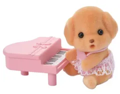 【中古】おもちゃ 4.トイプードルの赤ちゃんとピアノ 「シルバニアファミリー 赤ちゃんコレクション 赤ちゃんパーティーシリーズ」