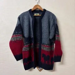 ICEWEAR DRIFA アイスランド製 アイスランドウール100% ノルディック柄 ニットカーディガン タグ付き ヴィンテージ 北欧 Made in Iceland