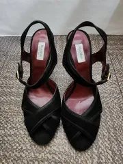 MAX MARA マックスマーラ ブラック スウェード サンダル ヒール 37 2/1