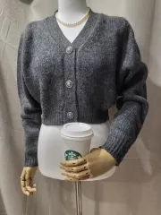 新品 gu(ジーユー) カーディガン ニット ブラック グレー ホワイト セーター