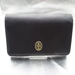 美品 TORY BURCH トリ―バーチ 長財布 フラップホック レザー 金具ゴールド 縦10㎝ 横19㎝
